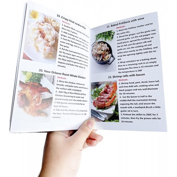 Fowybe Livres de Cuisine pour Air Fryer,Livres de Recettes de friteuse à air Version Anglaise | 32 Recettes Rapides et délicieuses Accessoires de friteuse à air pour Faire des Frites de Poulet - B0B15LHD1BR