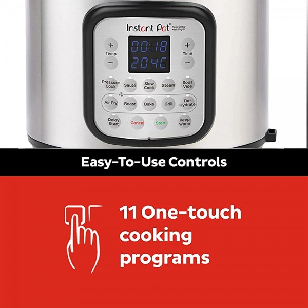 Instant Pot Duo Crisp 5,7 L + Air Fryer 11 en 1 Multi cuiseur électrique autocuiseur friteuse à air chaud cuiseur à vapeur barbecue déshydrateur et machine sous vide. 140-0044-01-EU - B0979HKNRHD