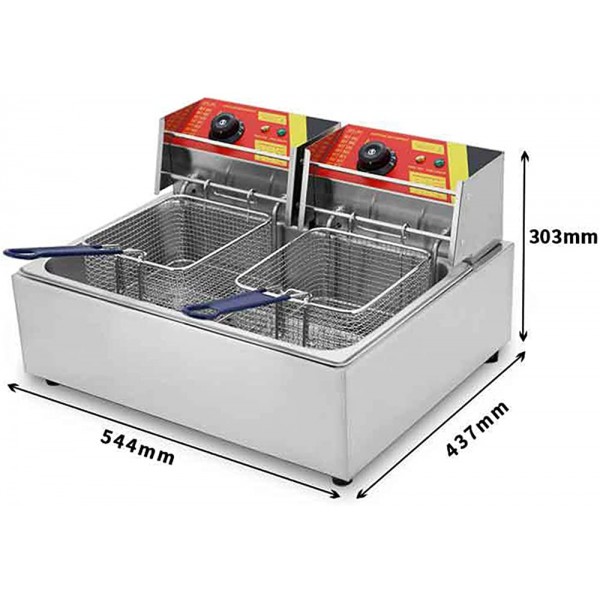 LXLH Friteuse électrique Commerciale 5000W Machine à Frire en Acier Inoxydable de Cuisine 12L avec contrôle de la température et Panier pour Frites Poisson Restaurant Cuisine à Domicile - B0B19MPXRJJ