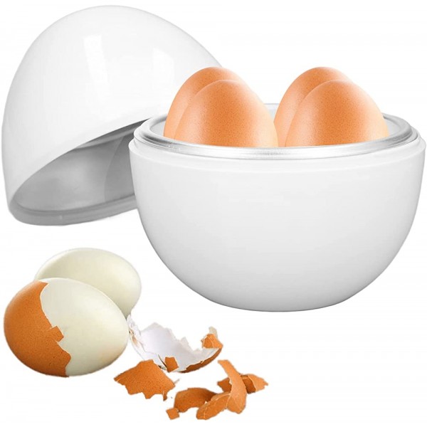 Chaudière à œufs durs Gagnez du temps Capacité de 4 œufs Matériau ABS Chaudière à œufs Cuisine Fonction de cuisson au micro-ondes - B09TQH5BP4F