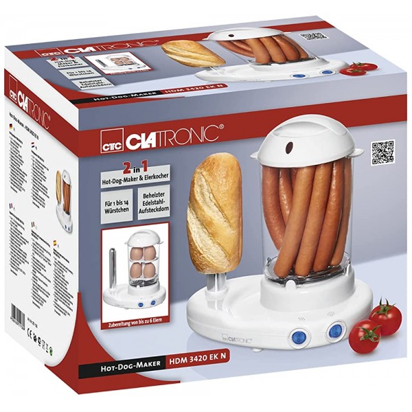 Clatronic HDM 3420 EK N Machine à Hot-dog Cuiseur à Oeufs - B004PVUL7CL