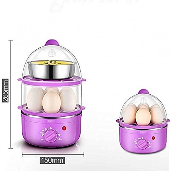 JHYS Chaudière à Oeufs Cuiseurs à œufs électriques Multifonctions Double cuiseur à œufs Vapeur à œufs 14 Machine à Petit-déjeuner avec minuterie - B09B4RL7QJZ