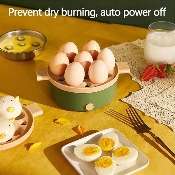 NIHE Cuiseur à œufs cuiseur à Vapeur Mise Hors Tension Automatique Petit ménage Machine à Petit-déjeuner Multifonction Vert - B08PVKL83JC