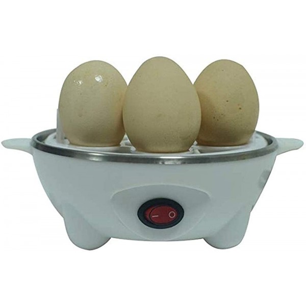 QZH Cuiseur à œufs électrique Cuiseur à œufs Vapeur Cuiseur à œufs Rapide poché Bouilli avec arrêt Automatique Capacité de 7 œufs avec Tasse à mesurer d'eau Jaune Blanc Parent - B09YG8YFQWE
