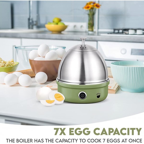 RPXLIFE Cuiseur vapeur de qualité supérieure – Parfait pour les œufs durs et pochés à la coque omelette – Gobelet doseur gratuit – Capacité 3 en 1 7 œufs – Fonction d'arrêt automatique - B09BNQ8JVD8