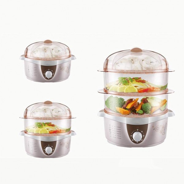 JHYS Vapeur de Nourriture Mini-cuiseur à Vapeur électrique Multifonctionnel en Plastique à Trois Couches pour la Maison - B09CGR6W418
