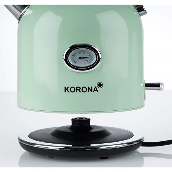 Korona 20665 bouilloire électrique | Menthe | 1,7 Litre | 2.200 Watt | filtre à chaux | arrêt de vapeur | protection contre la marche à sec | eau chaude | thé et café | infusion verte - B07NTQNHFL1
