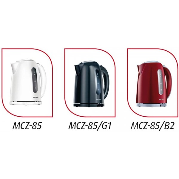 MPM MCZ-85 B2 Bouilloire Électrique Capacité 1,7L sans Fil sans BPA Arrêt Automatique Filtre à Lime 2200W Rouge - B07D4QDKV6E