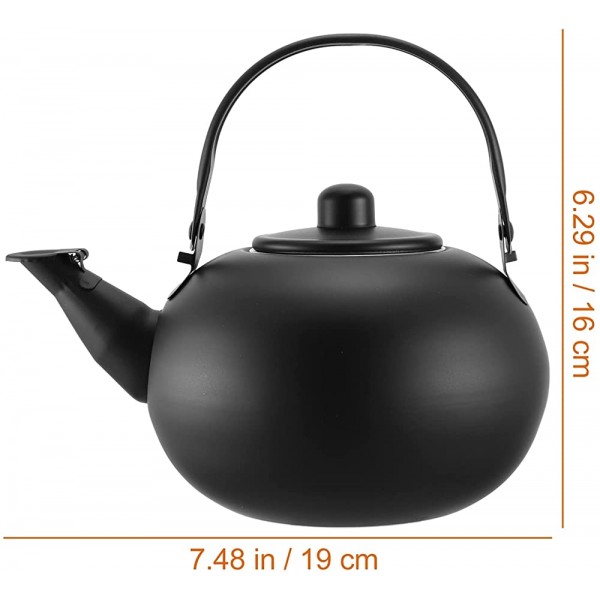 Yardwe Bouilloire sifflante en acier inoxydable Théière Réchaud à gaz Chauffage rapide de l'eau Pour cuisinière cuisine café Noir - B094JB14T8X