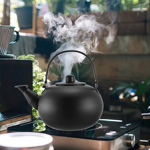 Yardwe Bouilloire sifflante en acier inoxydable Théière Réchaud à gaz Chauffage rapide de l'eau Pour cuisinière cuisine café Noir - B094JB14T8X