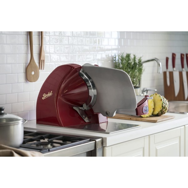 Berkel Home Line 250 Trancheuse Alimentaire Rouge Lame 25,4 cm Trancheuse Electrique Trancheuse Alimentaire Prosciutto Viande Cuisson Poisson Jambon Fromage Pai - B07D5LBSF7B