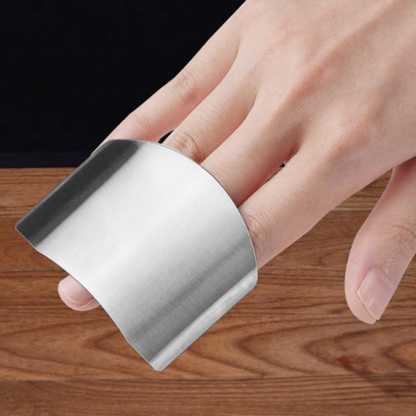 Protège-doigts de cuisine en acier inoxydable protège-doigts coupe bouclier outil de Protection des mains sûr protège-doigts en acier inoxydable - B0B1573QRNB