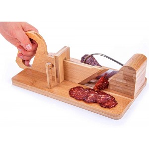 Trancheuse à saucisses en bois Guillotine à saucisses Trancheuse à salami Planche à découper pour bacon saucisses jambon - B098D5PS9KM