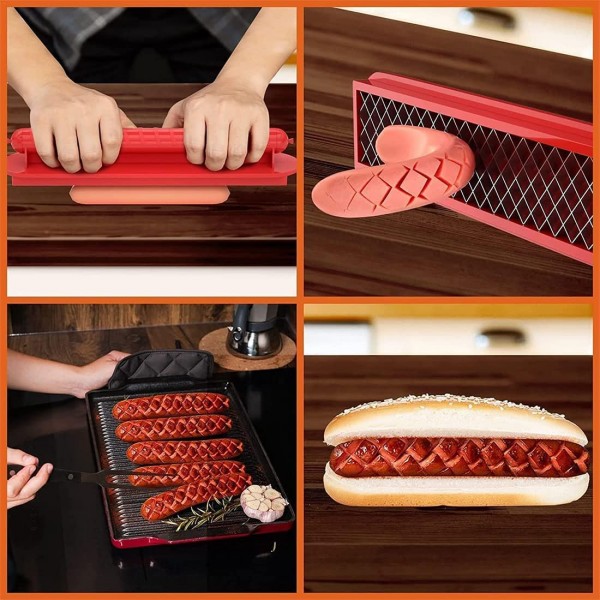 YTYLBD Trancheuse à hot-dog multifonctionnelle pour camping barbecue hot-dog portable outil essentiel pour restaurant cuisine convient aux hot-dogs de 25 cm - B09V7VNZ18L
