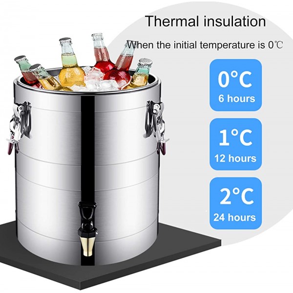 Distributeur d'eau chaude en acier inoxydable de grande capacité réchauffeur de nourriture boisson chaude et froide thermos thermos à 3 couches avec bague d'étanchéité pour magasin école restaura - B0B12NXYPSU