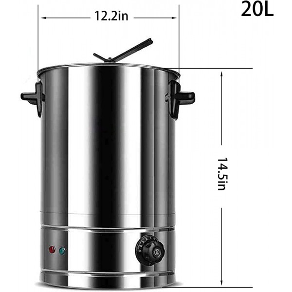 Urne de restauration en acier inoxydable distributeur d'eau chaude en acier inoxydable parfait pour le thé contrôle automatique de la température et fonction de maintien au chaud métallique 20L - B09NN9H1G9B