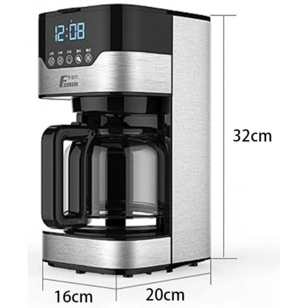 DPPAN Machine à café 12 Tasses programmables Acier Inoxydable Cafetières Fonction de réservation,Black - B07L9NG6V5P