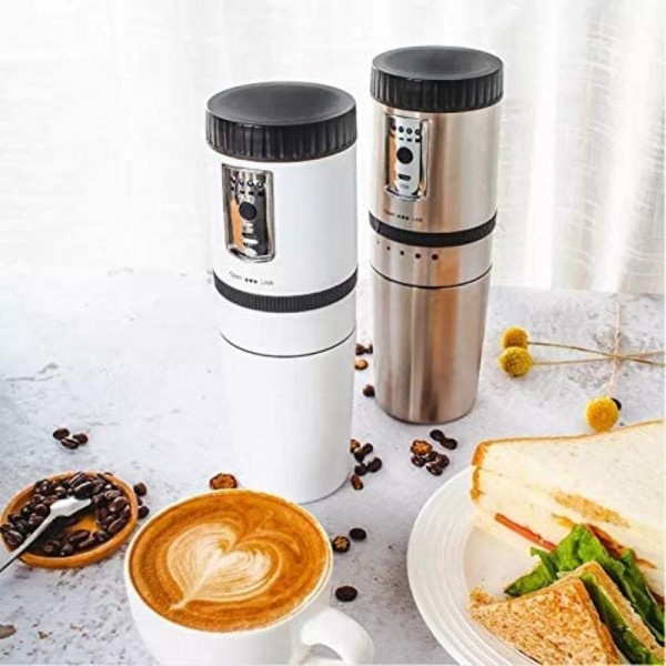 DYG Cafetière Portable Acier Inoxydable Meulage électrique d'une Tasse à Main 250ml Mini Mini Maison de café en Plein air Couleur: Argent - B09W5KD89BB