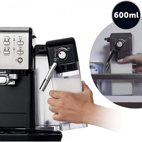 Breville Prima Latte II machine à café espresso latte et cappuccino | pompe professionnelle 19 bars et mousseur à lait | argent [VCF108X] - B07GB8JPL7J