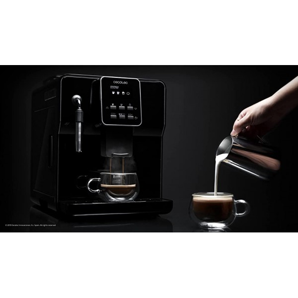 Cecotec Machine à café megatomatique PowerMatic-ccino 6000 Serie Nera 19 Bars 1-2 cafés Système de réchauffage rapide Écran LCD Réservoir de café 250 g Moulin intégré 1350 W - B07YMTM4LKT
