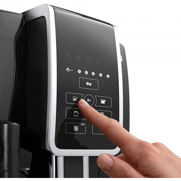 De'Longhi Dinamica ECAM 350.50.B Machine à café automatique avec système de lait cappuccino expresso et café sur simple pression d'un bouton fonction 2 tasses grand réservoir d'eau 1,8 l Noir - B09GYRY1HH9