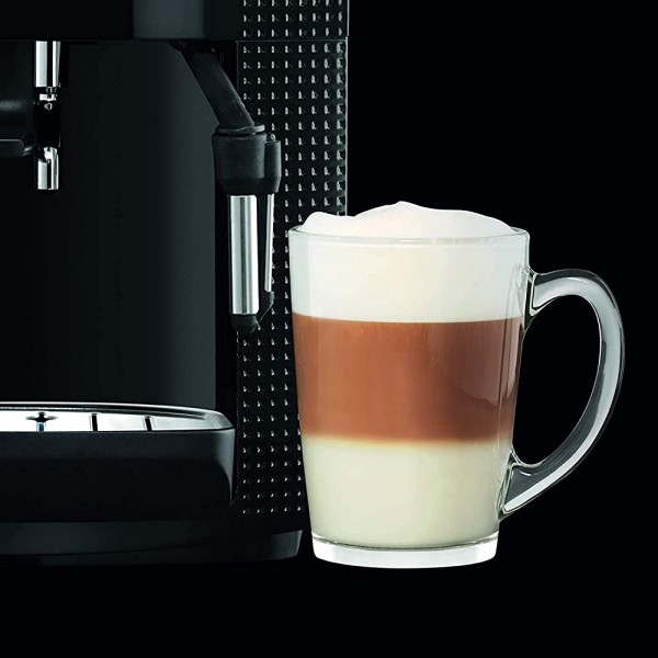 KRUPS ESSENTIAL • Machine à café Espresso avec broyeur à grain • Cafetière expresso • Ecran LCD • Nettoyage automatique • Buse Vapeur YY4081FD + pot à lait inox • NOIR - B09Q86R84L3