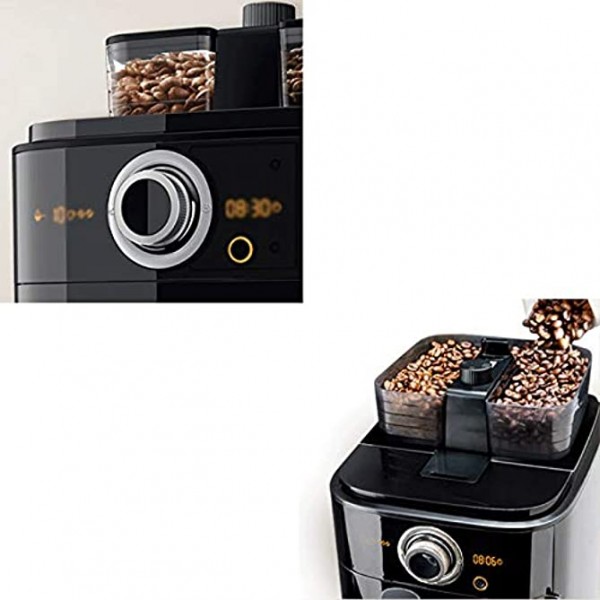 LJHA kafeiji Machine à café américaine machine à café domestique machine à café entièrement automatique bac à grains double machine à café automatique réservation de café commande par un bouton - B07JWDHCGXI