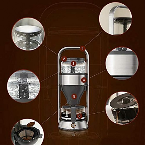 LJHA kafeiji Machine à café machine à café à domicile machine à café entièrement automatique filtre anti-goutte machine à café machine à café rétro machine à café portable 225mm × 195mm × 510m - B07JGDZFWRB