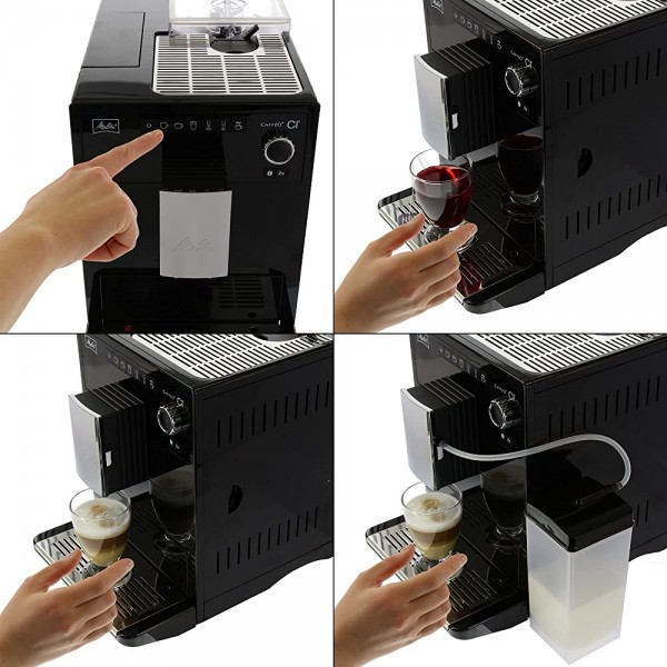 Melitta Caffeo Ci E970-103 Machine à café moulin café moulu et en grain personnalisable Réservoir de lait nettoyage automatique 15 bars noir 1400 W 1,8 l plastique reconditionné - B098TJQDB5F