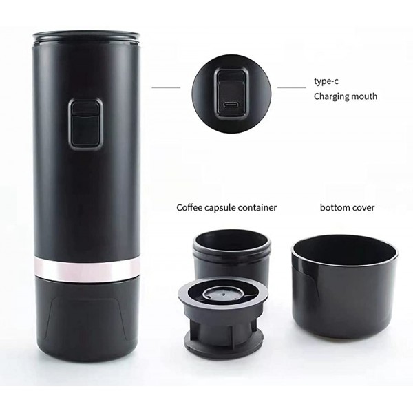 01 02 015 Mini Machine à café cafetière Portable à Chargement Rapide 90W pour Boire - B09QJVLV9GU