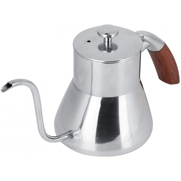 Bouilloire à eau confortable et facile à utiliser en acier inoxydable argenté Pot à eau facile à nettoyer 800 ml pour maison pour le café - B09C2XNPKCD