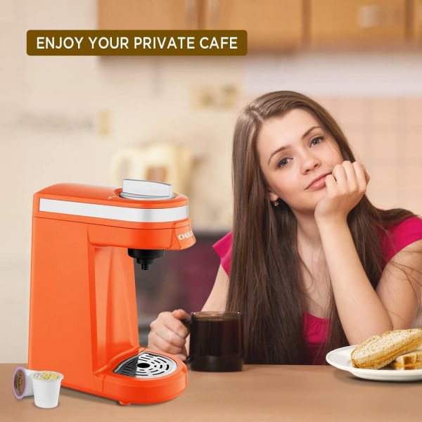 CHULUX Cafetière Machine à café unique-servir K Tasses Orange - B016UO0EL47