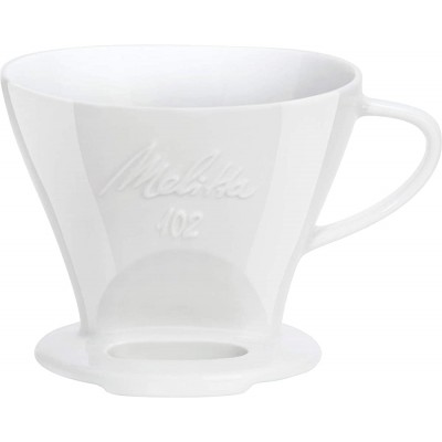 Melitta Porte Filtre à Café en Porcelaine Pour Over Blanc Taille 102 - B07HR6R8XVD