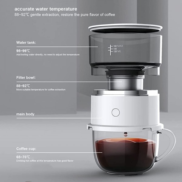 Mini machine à café cafetière automatique intelligente mini cafetière goutte à goutte portable outil de fabrication de café en plein air - B09KH62XWDC