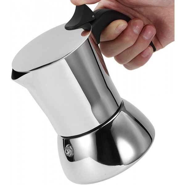Pot à moka bouilloire à café favorisent l'extraction du café Durable avec poignée anti-brûlure pour la maison pour réchaud de camping pour les cafés pour cuisinière à induction - B09Q2CFQ4S7