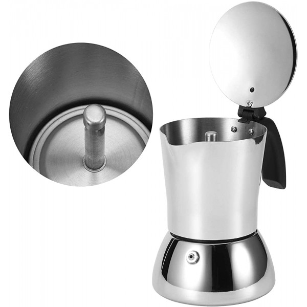 Pot à moka promouvoir l'extraction du café Bouilloire à café avec poignée anti-brûlure pour cuisine pour cuisinière à gaz pour réchaud de camping pour cafés - B09Q48CVMQB
