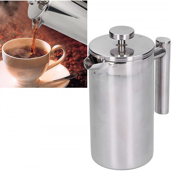 Presse à café fabriquée en acier inoxydable pour garder votre café au chaud plus longtemps. La cafetière a une grande capacité pour le café.#1 - B09W4ZBNY58