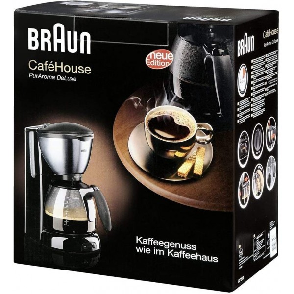 Braun KF570 1 Deluxe Cafetière Filtre Acier Inox Noir 1100 W - B00T4FUYNA9