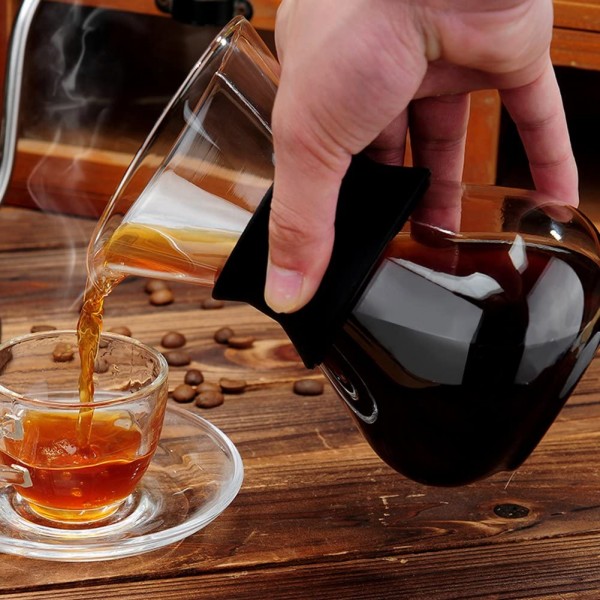 Cafetière manuelle filtre à café 400ml pour over Carafe en verre avec filtre à café permanent en acier - B07CWS8QXLA