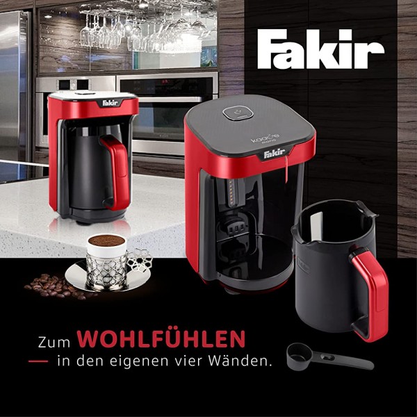 Fakir Kaave Mono 9257001 Cafetière à moka électrique en plastique avec commande One Touch Capacité du réservoir de cuisson 280 ml Rouge 535 W - B08V11CN6BB