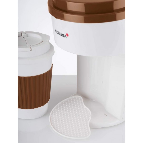 Korona 12202 Cafetière en marron blanc | Cafetière filtre avec mug To Go | 350 ml Cafetière filtre avec mug To Go 350 ml - B07NDNK8YY8