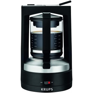 Krups Cafetière filtre Pression inox Machine à café 1 L 12 tasses Cafetière électrique Cafetière pression Machine café Filtre permanent inclus Arrêt automatique KM468910 - B00PHCDIFA2