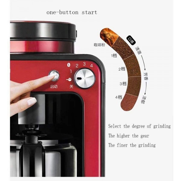 HaoLi Machine à café Maison Petit Mini Moulin à café Goutte à Goutte 600W 580ML - B08P6F28B6Y