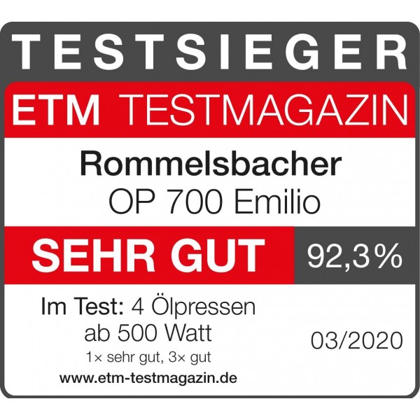Rommelsbacher OP 700 Emilio Presse à huile électrique - B0759ML6N6D