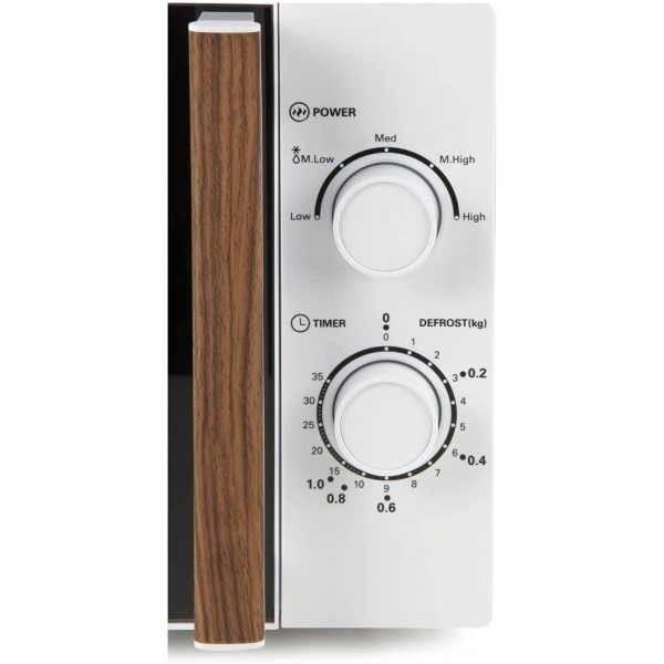 Domo Micro-ondes DO1057 Capacité : 20 l Seulement 700 W Blanc avec manche en bois - B0949JMT7ZU