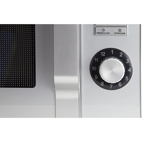 Sharp R744S Micro-ondes rétro 2 en 1 avec grill 25 l 900 W 1000 W écran LED 12 programmes automatiques Minuterie Décongélation Sécurité enfant Métal argenté - B079HZ4TZNI