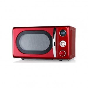 Suinga Micro-ondes Vintage Rouge 20 L Puissance micro-ondes 700 W Grill quartz 900 W 10 niveaux de puissance Minuterie DIGITAL 95 min. - B09NNVHTSD4