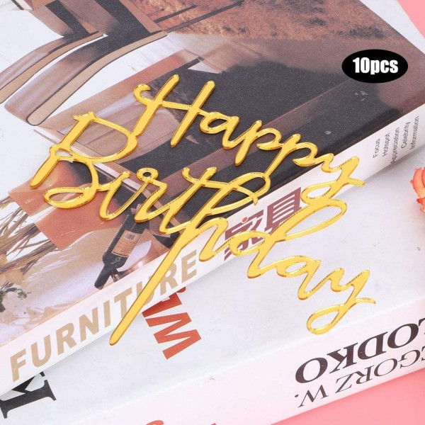 Okuyonic Cake Topper Mots d'art décorations d'insertion de gâteau en Acrylique pour Muffin pour fête d'anniversaire - B09TZ9WBZMR