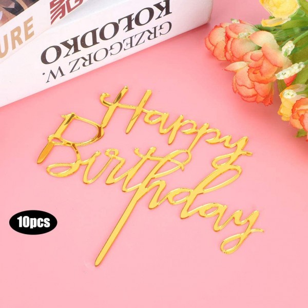 Okuyonic Cake Topper Mots d'art décorations d'insertion de gâteau en Acrylique pour Muffin pour fête d'anniversaire - B09TZ9WBZMR
