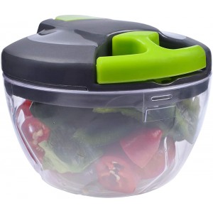 Hachoir manuel compact et puissant mixeur pour hacher les fruits légumes herbes noix oignons ail pour salade sauce animaux domestiques coleslaw purée - B07YX3KNBMD